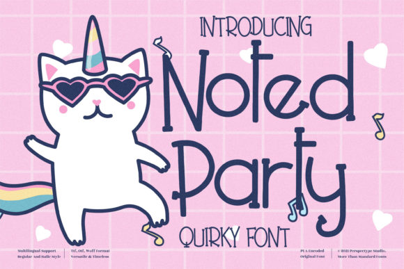 Noted Party: A Whimsical Display Font for Editorial Projects